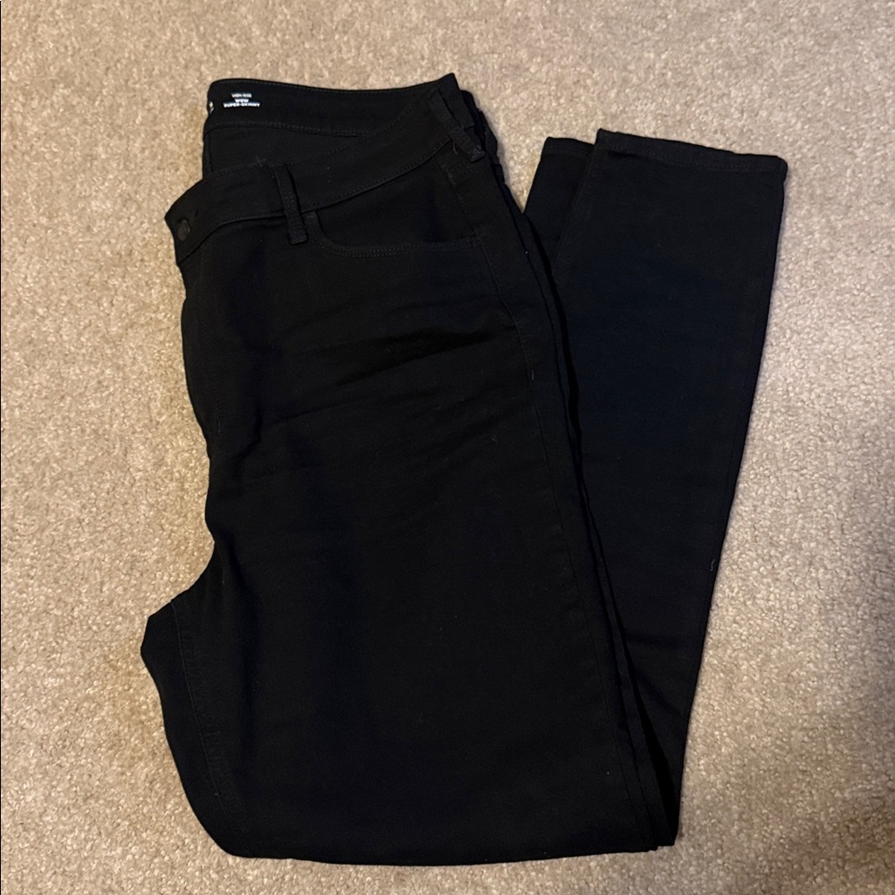 Black Old Navy High-Rise Super WOW Super-Skinny Jeans Size 16 Long